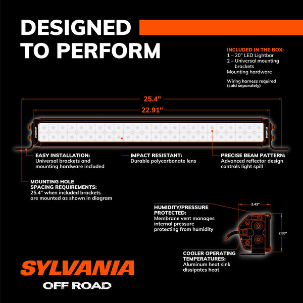 SYLVANIA Ultra 20 Inch LED Light Bar - Combo, , hi-res