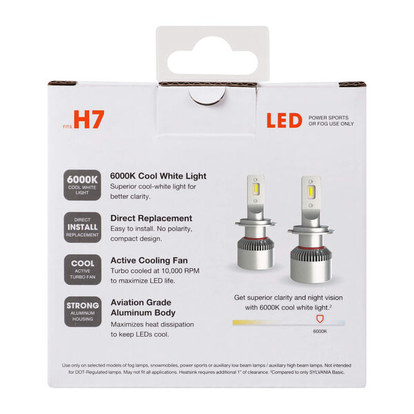 2pcs H7 LED Headlight Bulbs Lights High Low Beam 55W 8000LM 6000K White  Super Bright, Plug and Play 