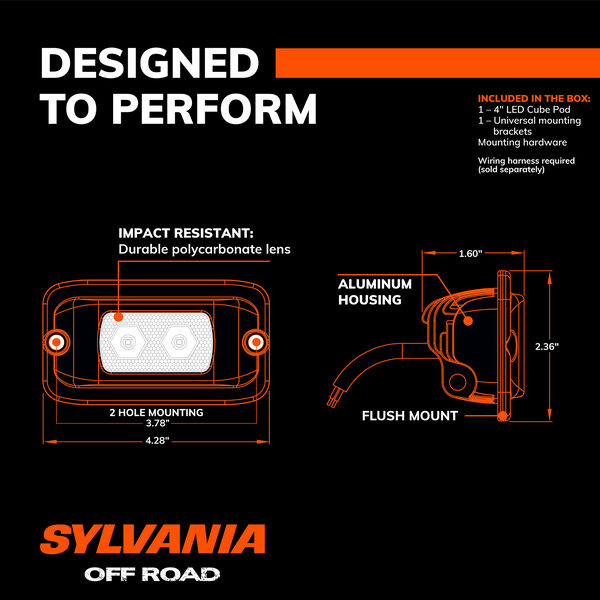 SYLVANIA Flush Mount 4 Inch LED Pod - Flood, , hi-res