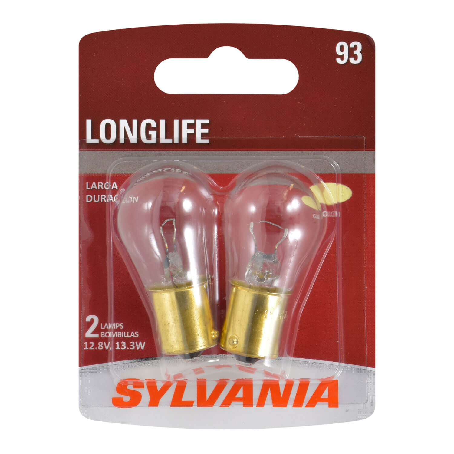 SYLVANIA 93 Long Life Mini Bulb, 2 Pack