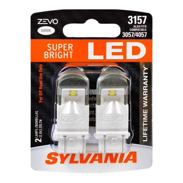 ZEVO SYLVANIA 2 Pack WHITE 3157 LED Mini,