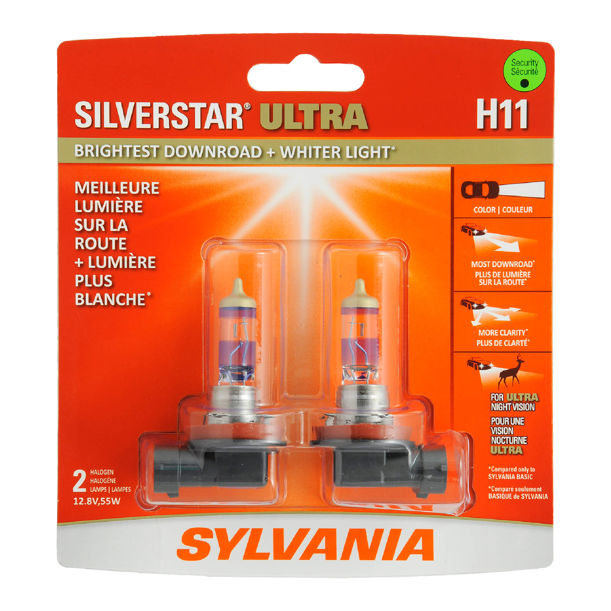 Sylvania Silverstar ZXE Gold H7 55W Two Bulbs Head Light High Beam Upgrade  Lamp